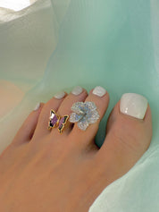 Hibiscus J RH 海蓝宝石 Toe Ring