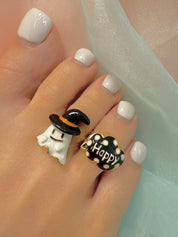 快乐的黑白色 Toe Ring