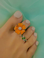 Glassue YG 霓虹橙 Toe Ring