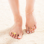 鸡蛋花 YG 白色 黄色 Toe Ring