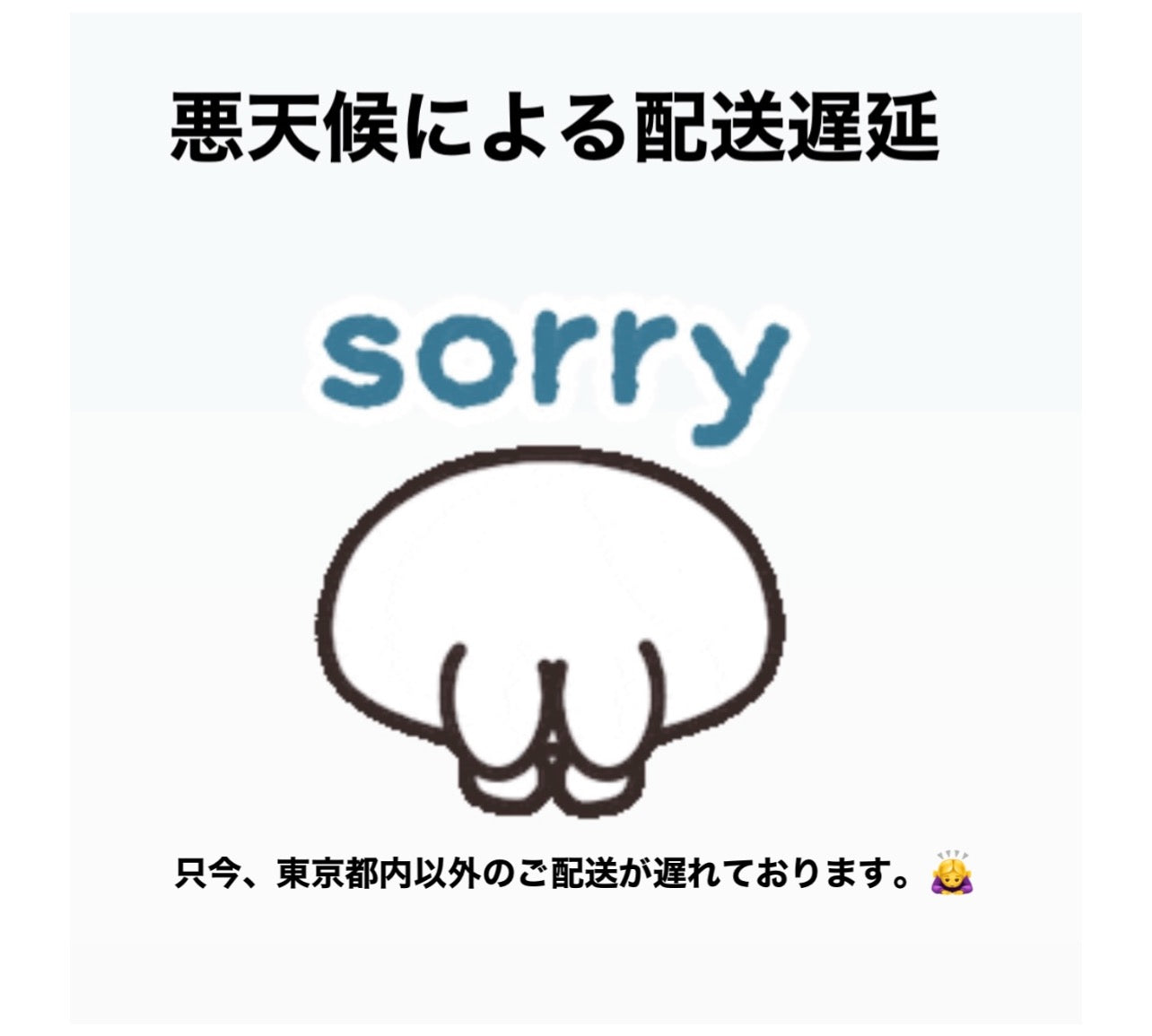 悪天候による配送遅延につきまして