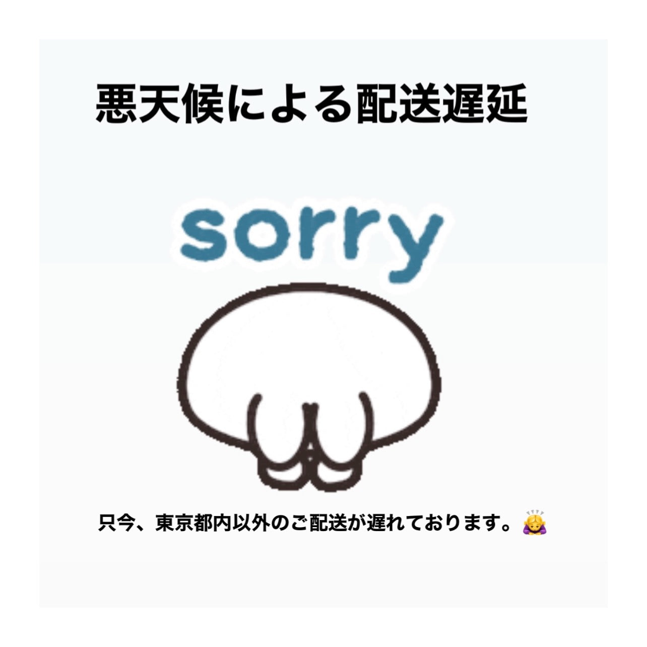 悪天候による配送遅延につきまして