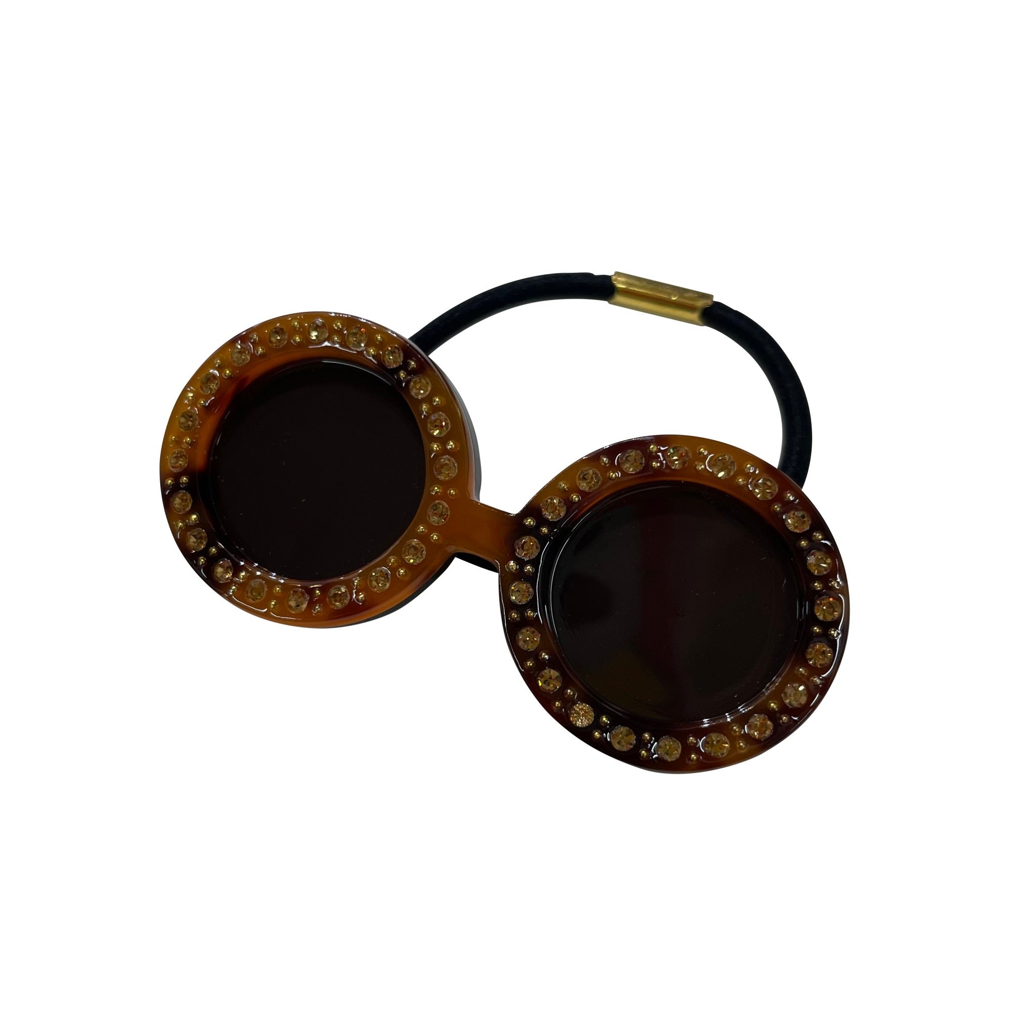 Big sunglasses hair tie S/M round brown