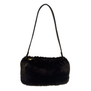 Eco Fur Mini Shoulder Bag Black