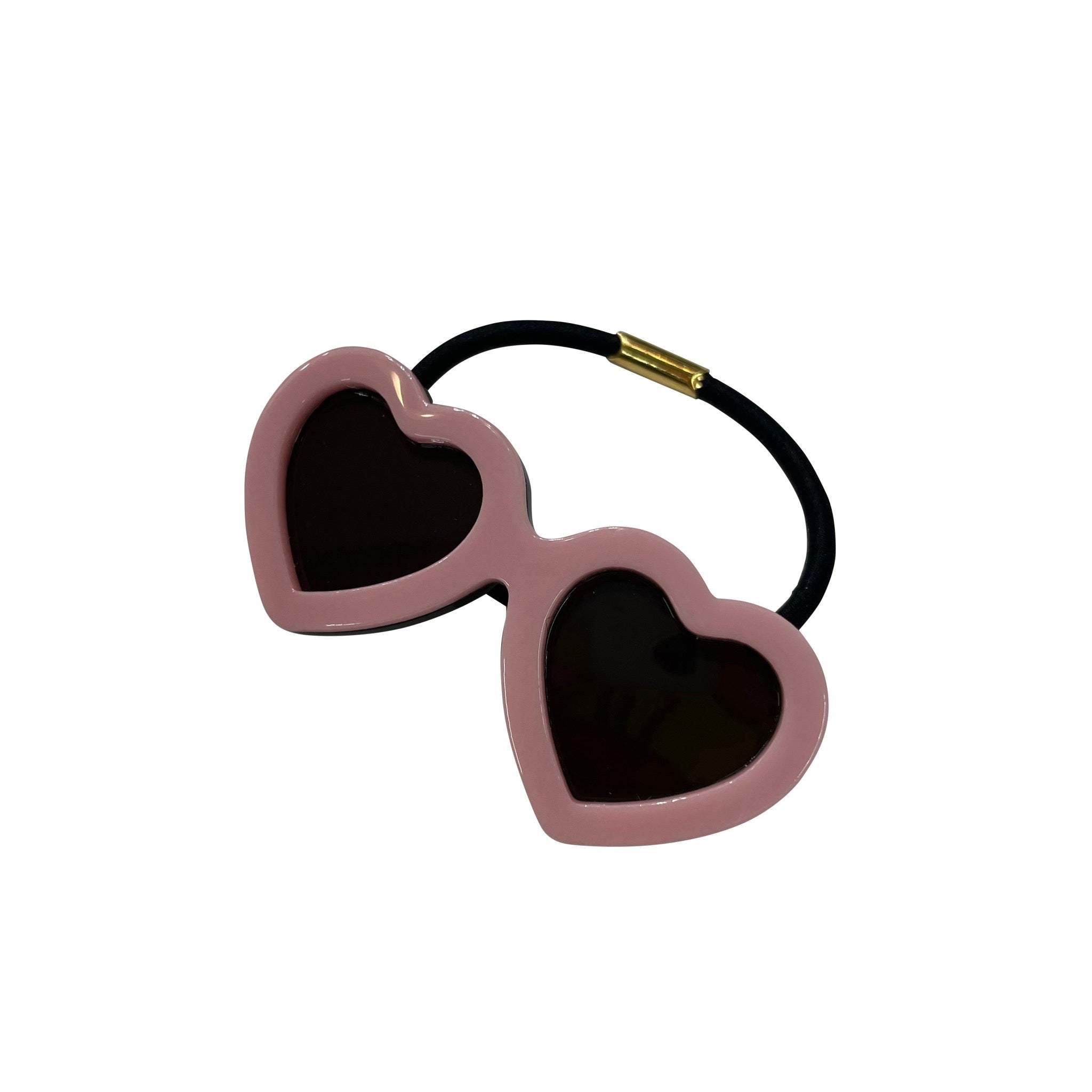 Big sunglasses hair tie S/M heart pink