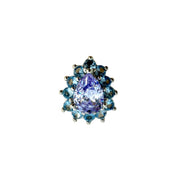 Pear shape RH purple blue  Toe Ring 