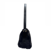 Eco Fur Mini Shoulder Bag Black