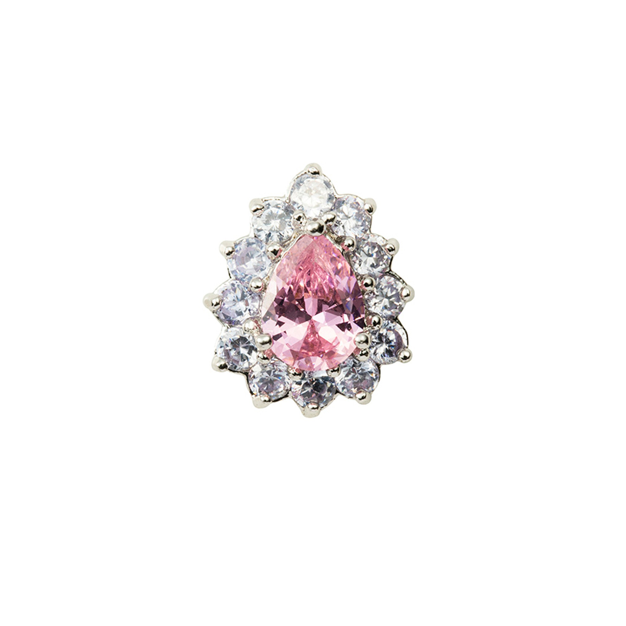  Toe Ring  Pear shape rhodium *