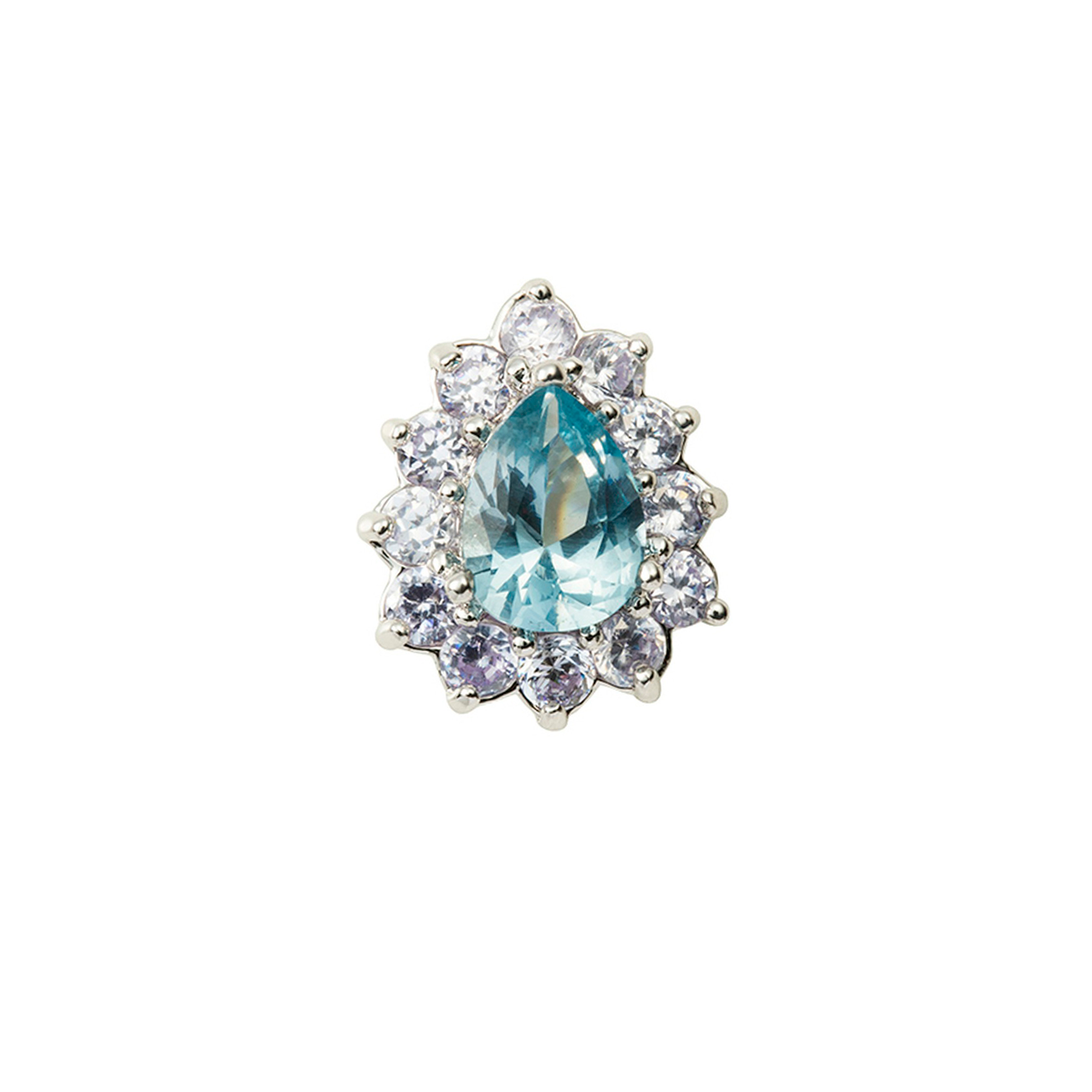  Toe Ring  Pear shape rhodium *