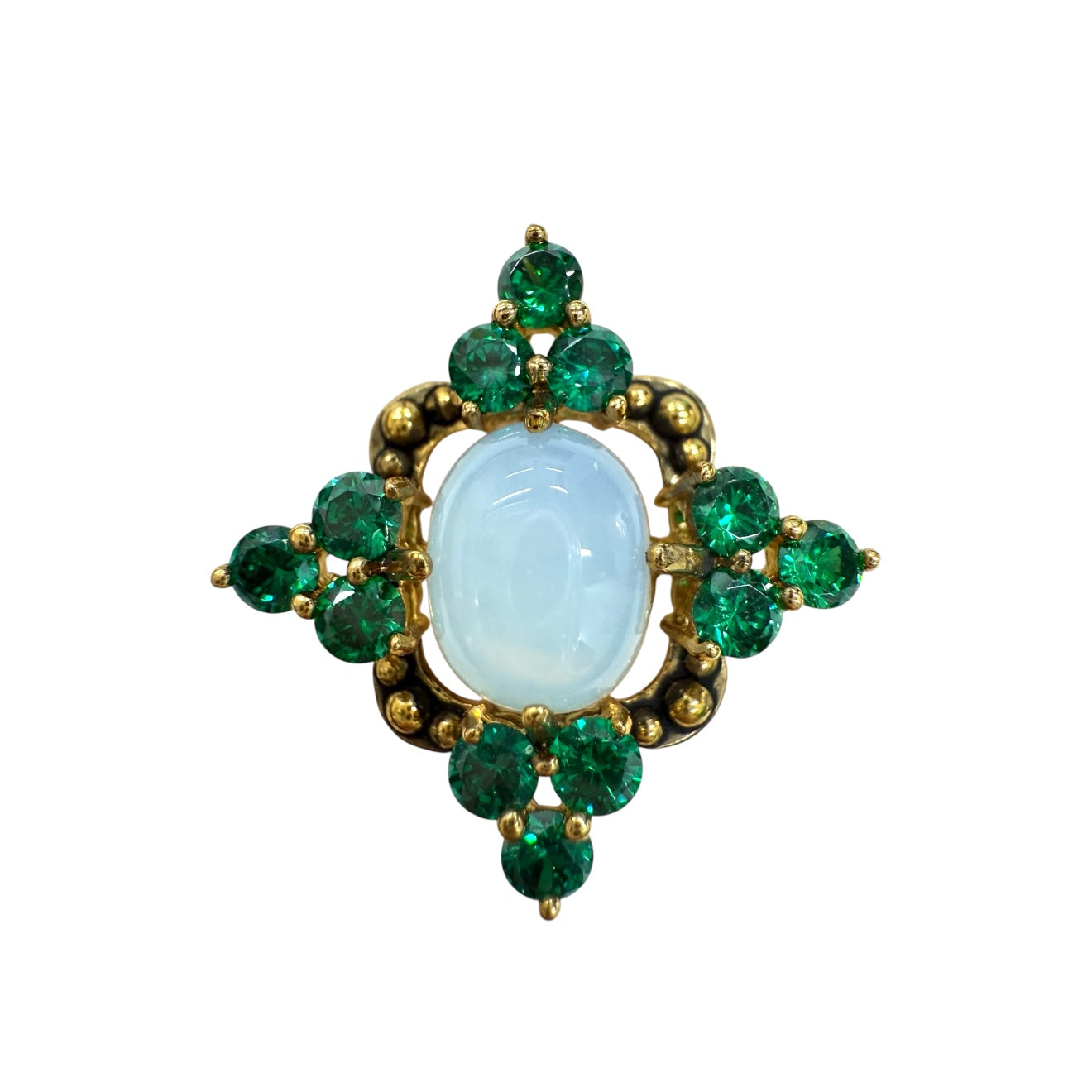 Laraine II YG 绿色 CZ Toe Ring 