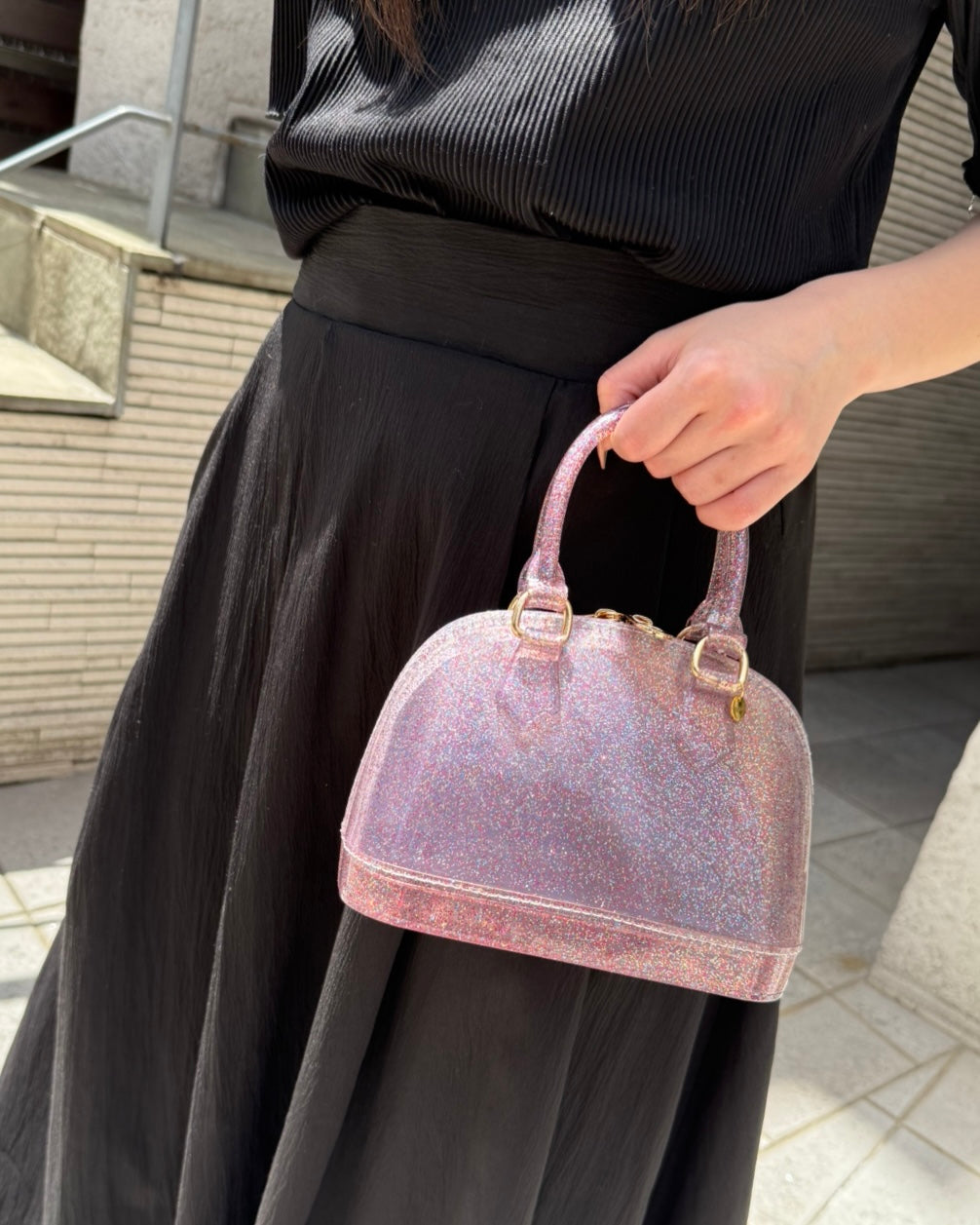 jelly bag pink gold