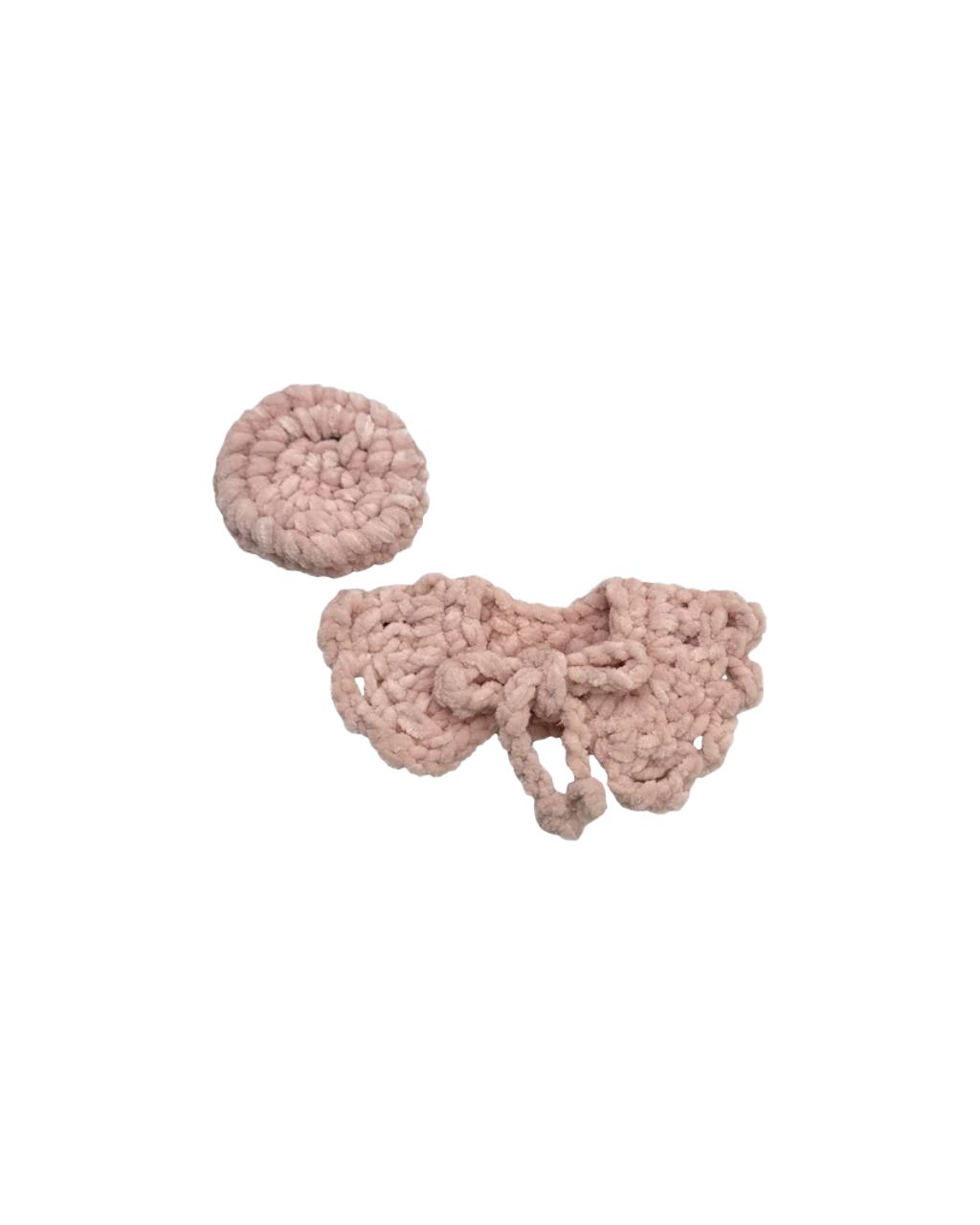 Beret Cape Set Peach Fluffy Charm S