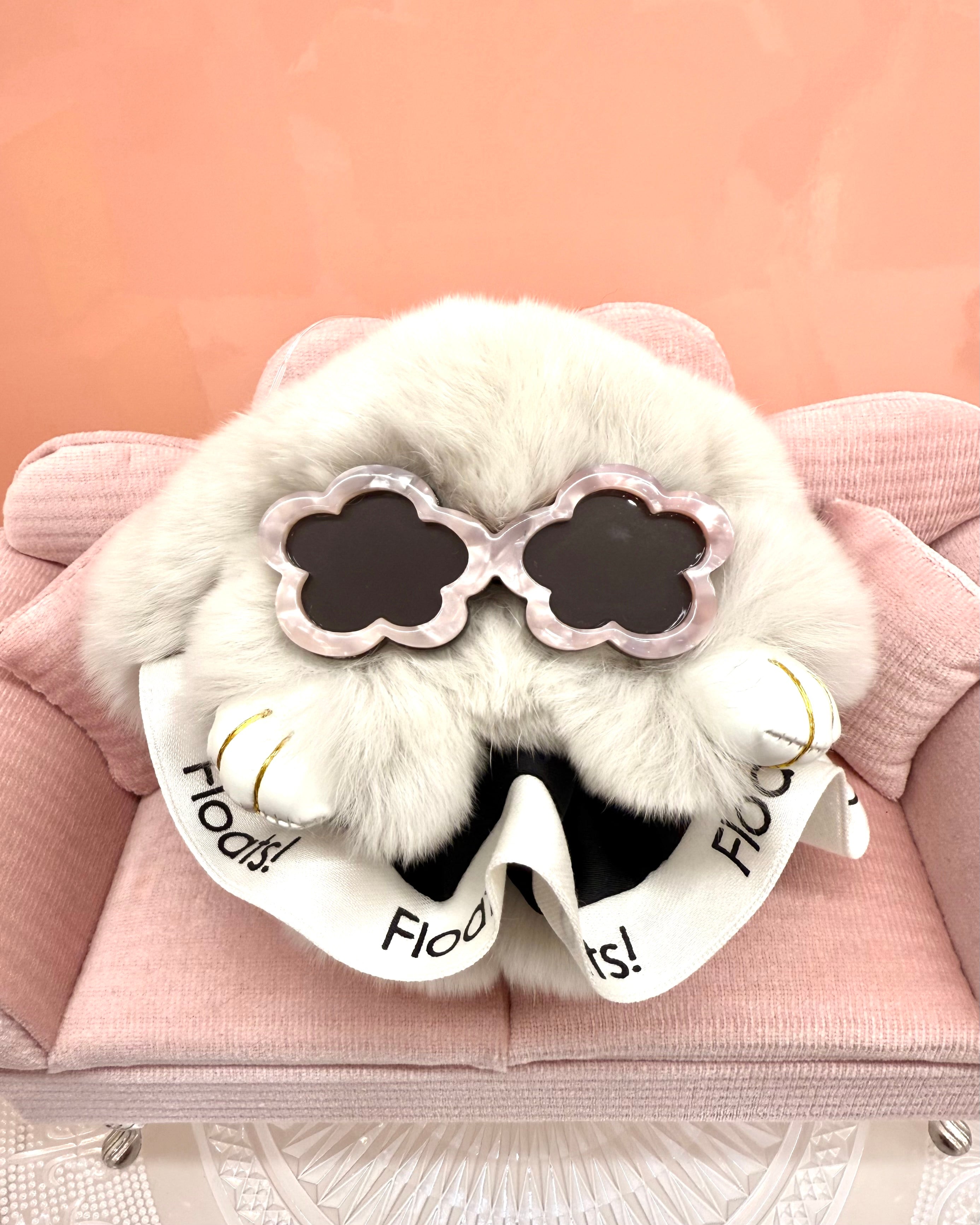 Floats! Scrunchie SS・S・M Beige White