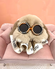 Floats! Scrunchie SS・S・M Beige White