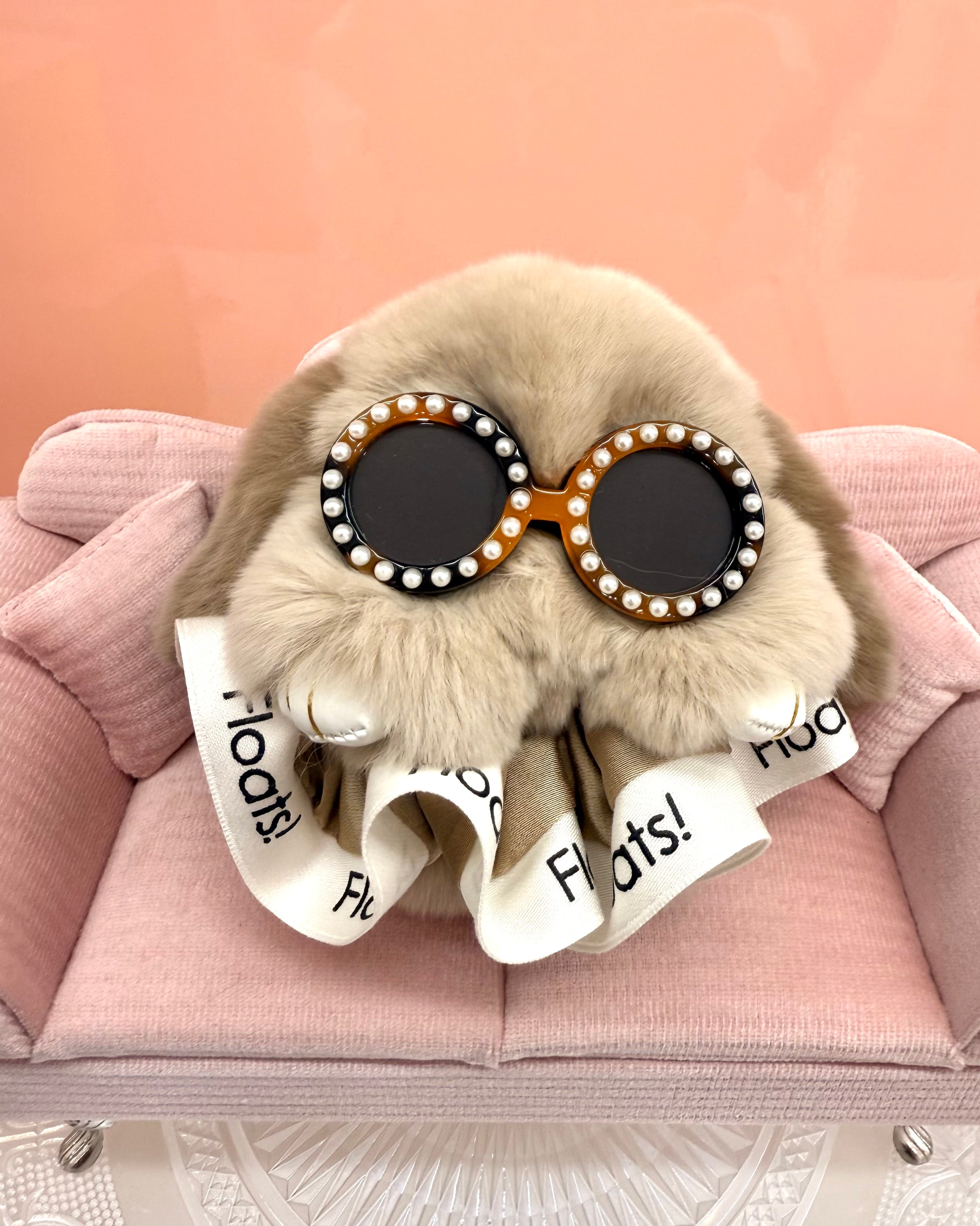 Floats! Scrunchie SS・S・M Beige White