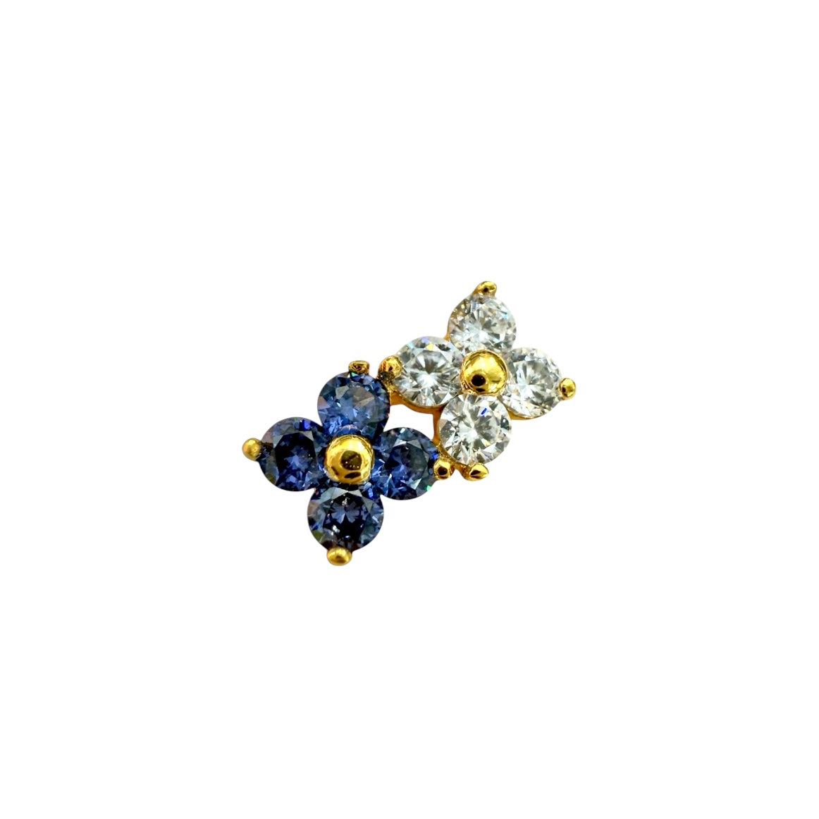 Petit Fleur YG Green CZ  Toe Ring 