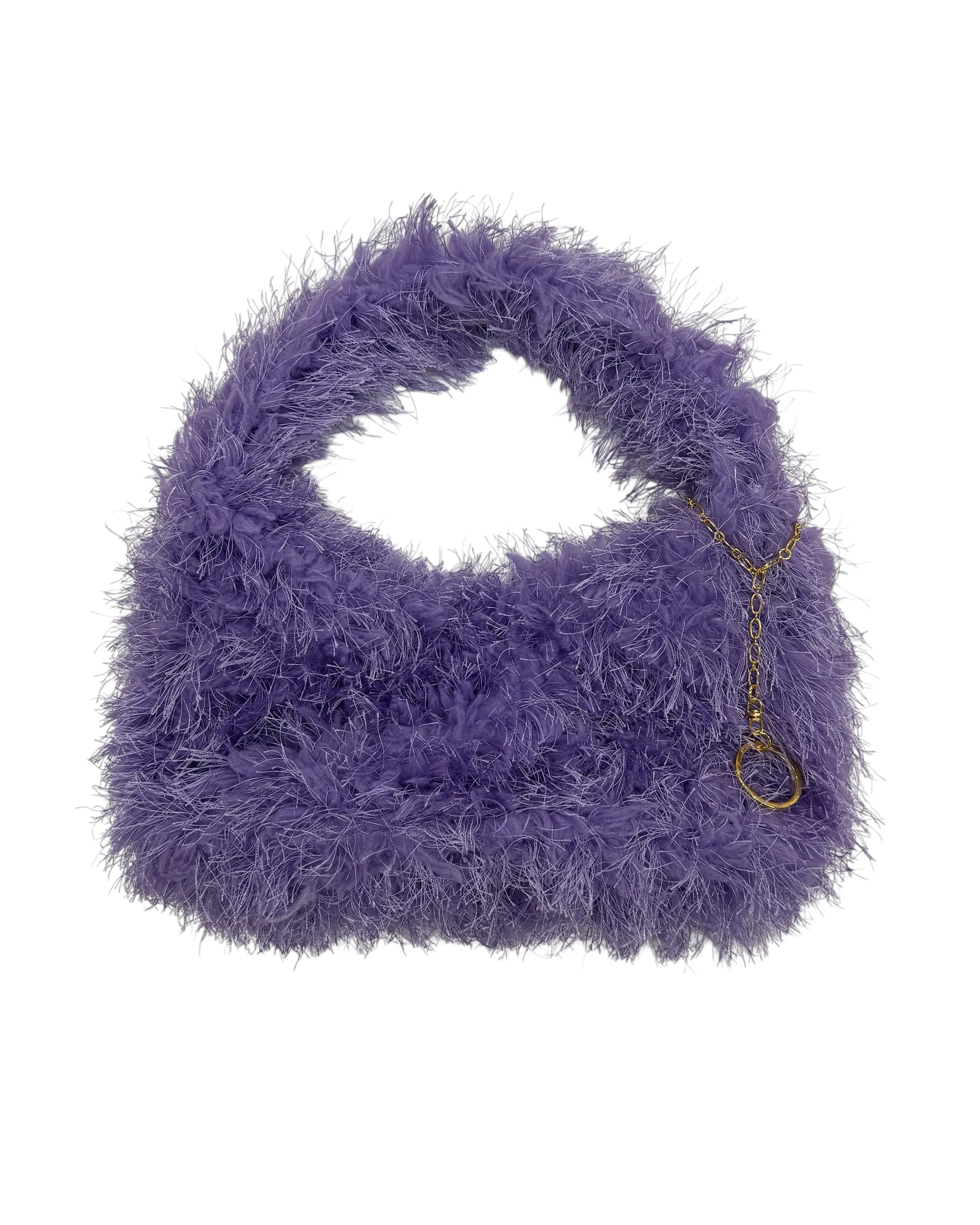 Shaggy Half Moon Bag Purple