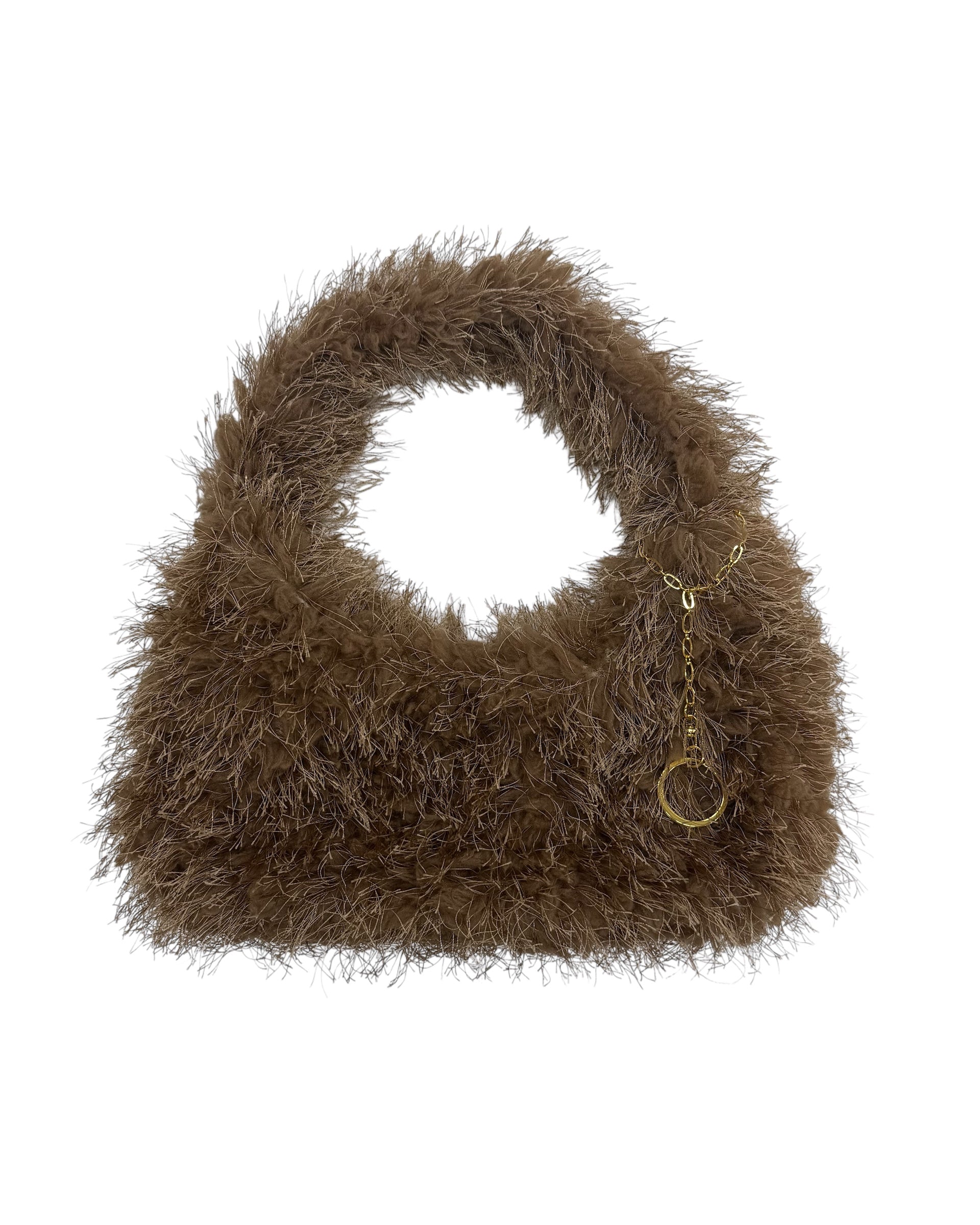 Shaggy Half Moon Bag Brown
