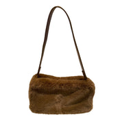 eco fur mini shoulder bag khaki