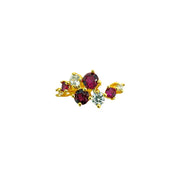 Krone YG Red CZ  Toe Ring 