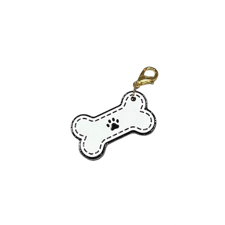 Crab shell charm L bone white