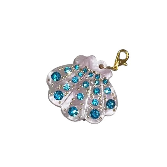 Crab shell charm L la mer pink blue