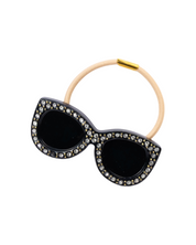 大きなサングラスヘアゴム S・Mサイズ ウェリントンクリスタル*