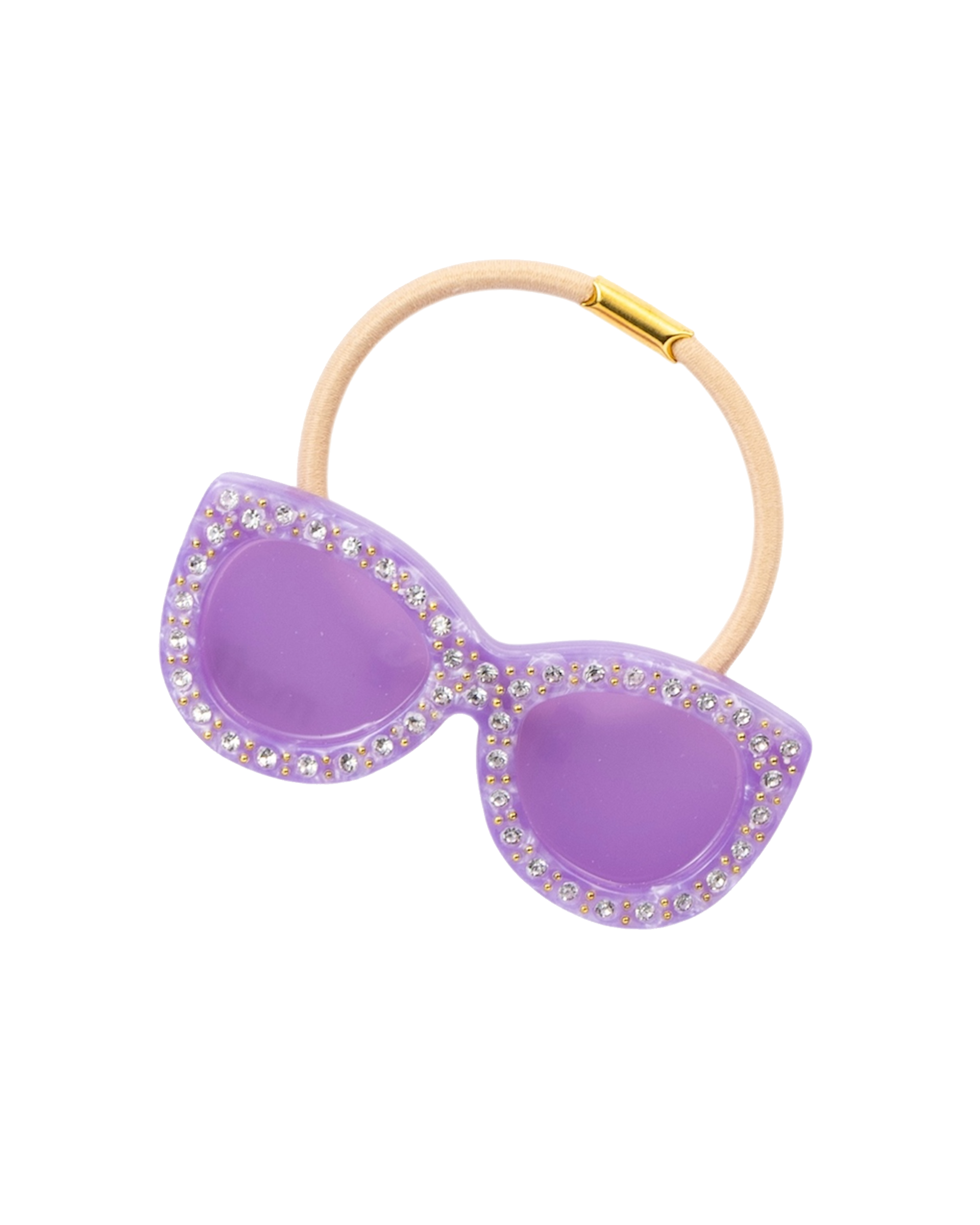 大きなサングラスヘアゴム S・Mサイズ ウェリントンクリスタル*