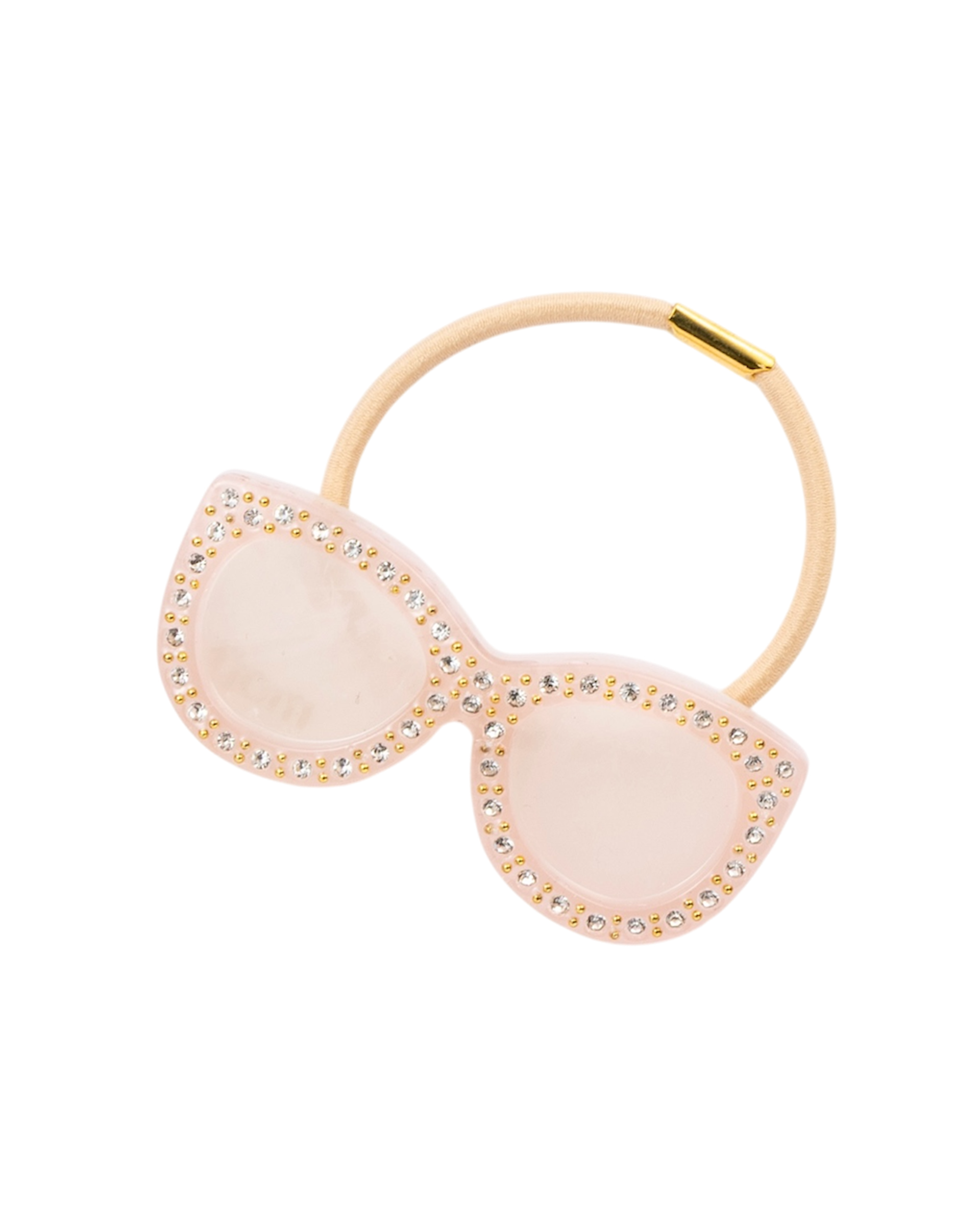 大きなサングラスヘアゴム S・Mサイズ ウェリントンクリスタル*