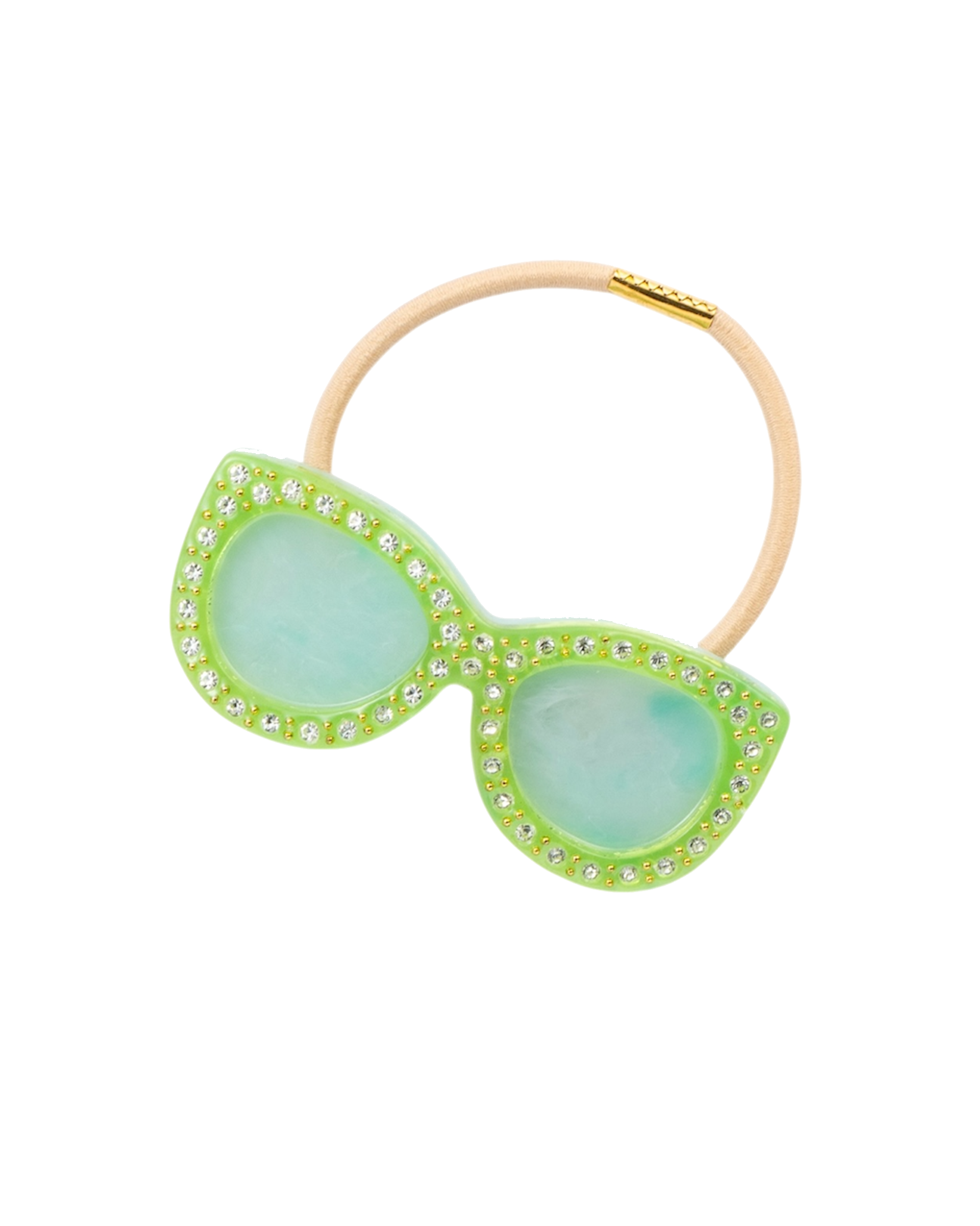 大きなサングラスヘアゴム S・Mサイズ ウェリントンクリスタル*