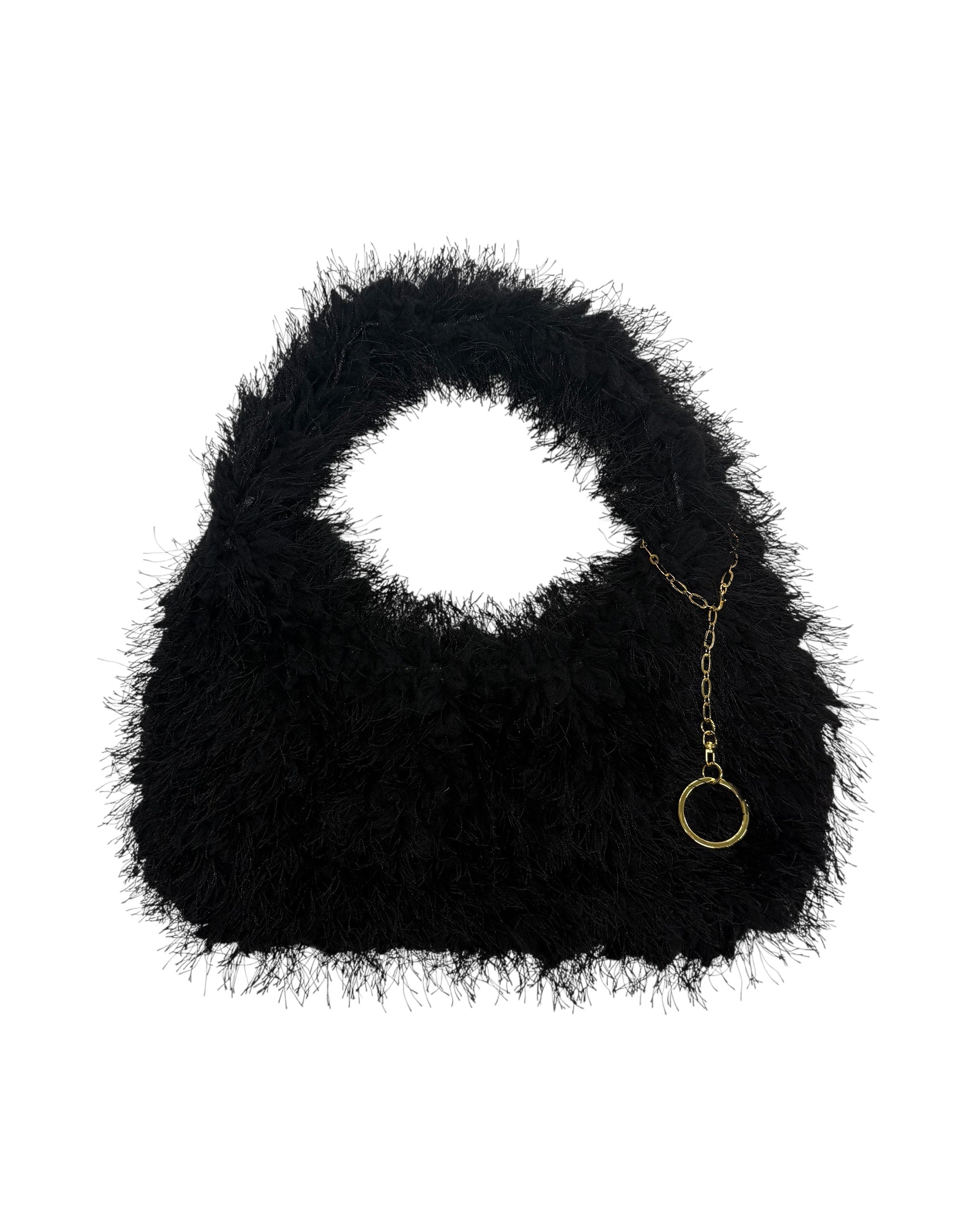 Shaggy Half Moon Bag Black