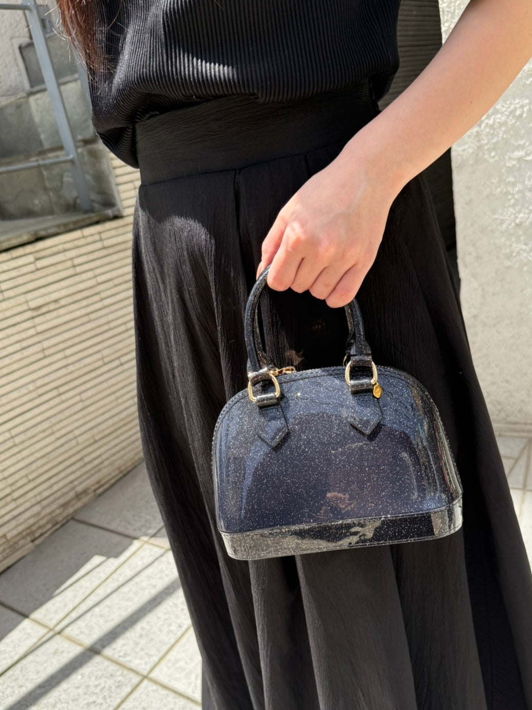 Jelly bag black glitter