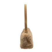 Eco Fur Mini Shoulder Bag Beige