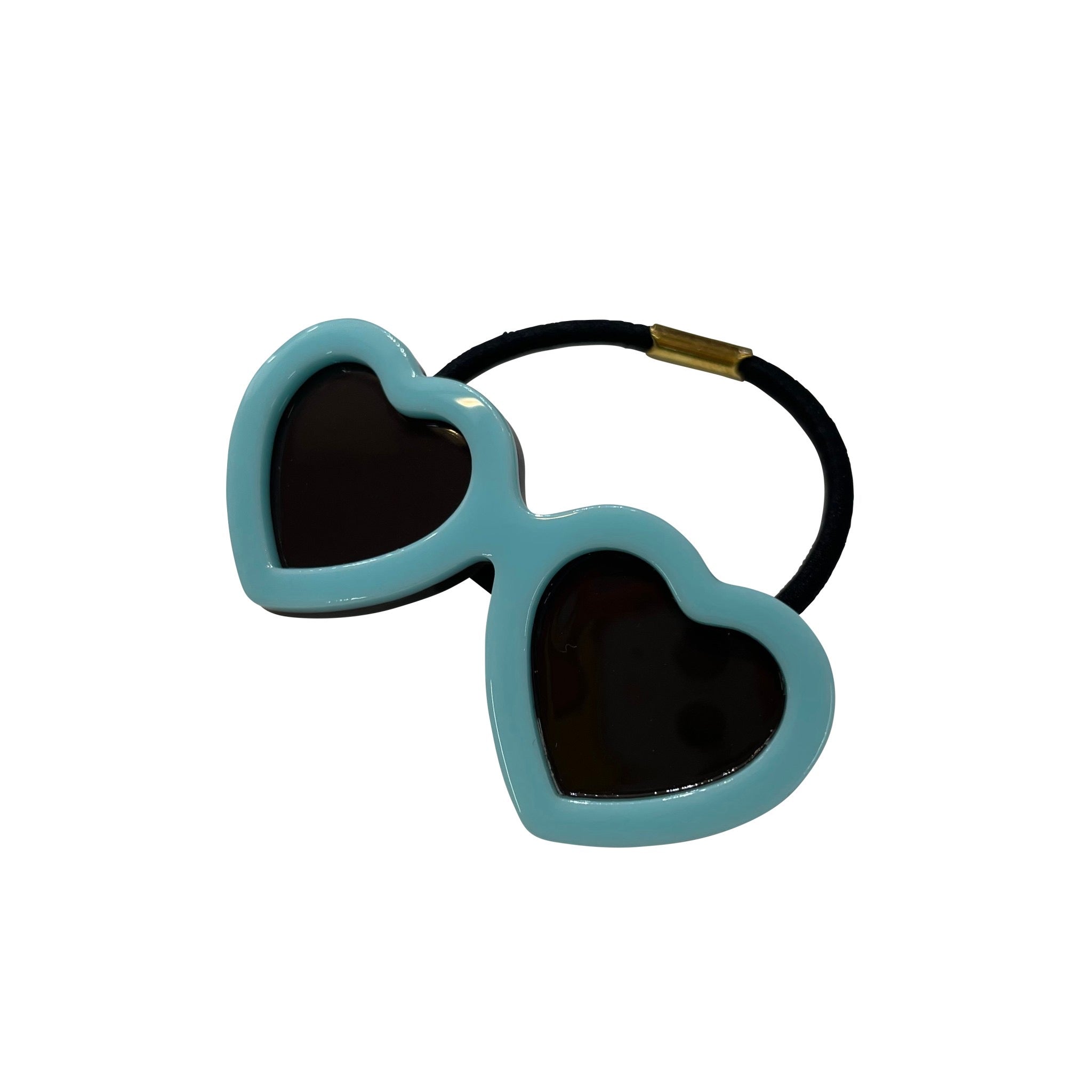 Big sunglasses hair tie S/M heart blue