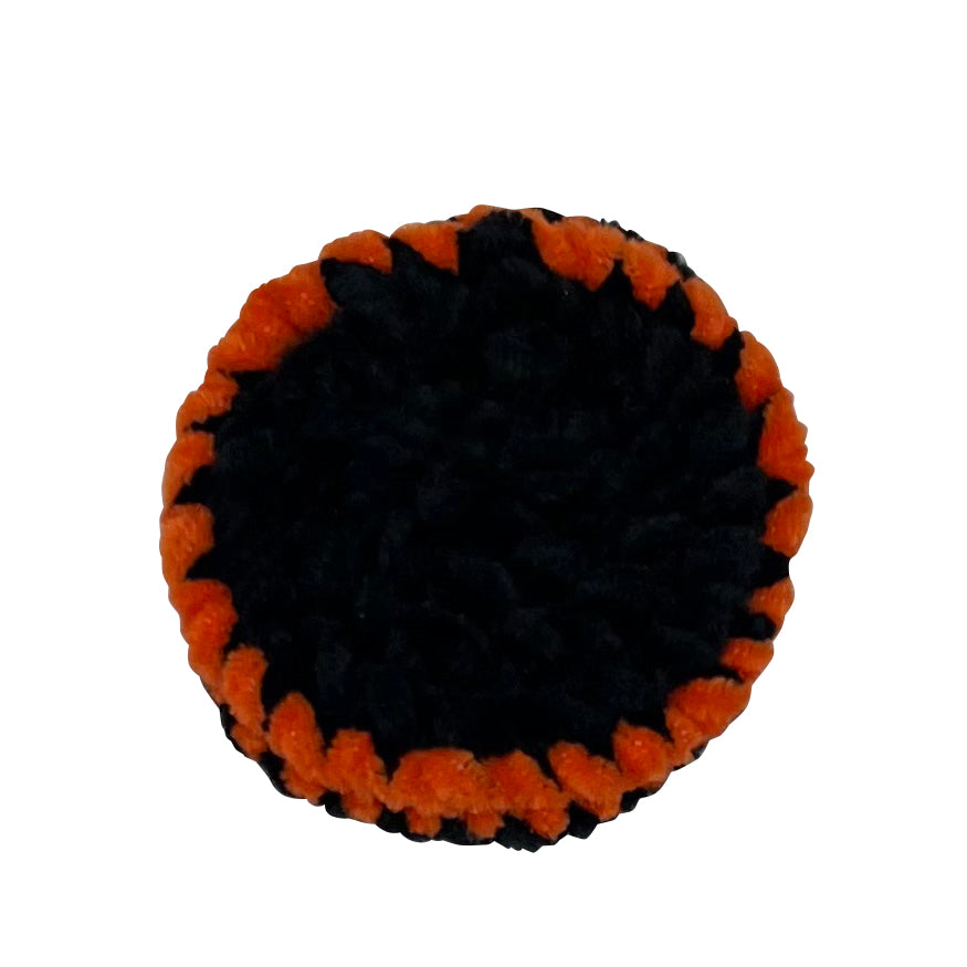 Fluffy charm M and L beret black tangerine