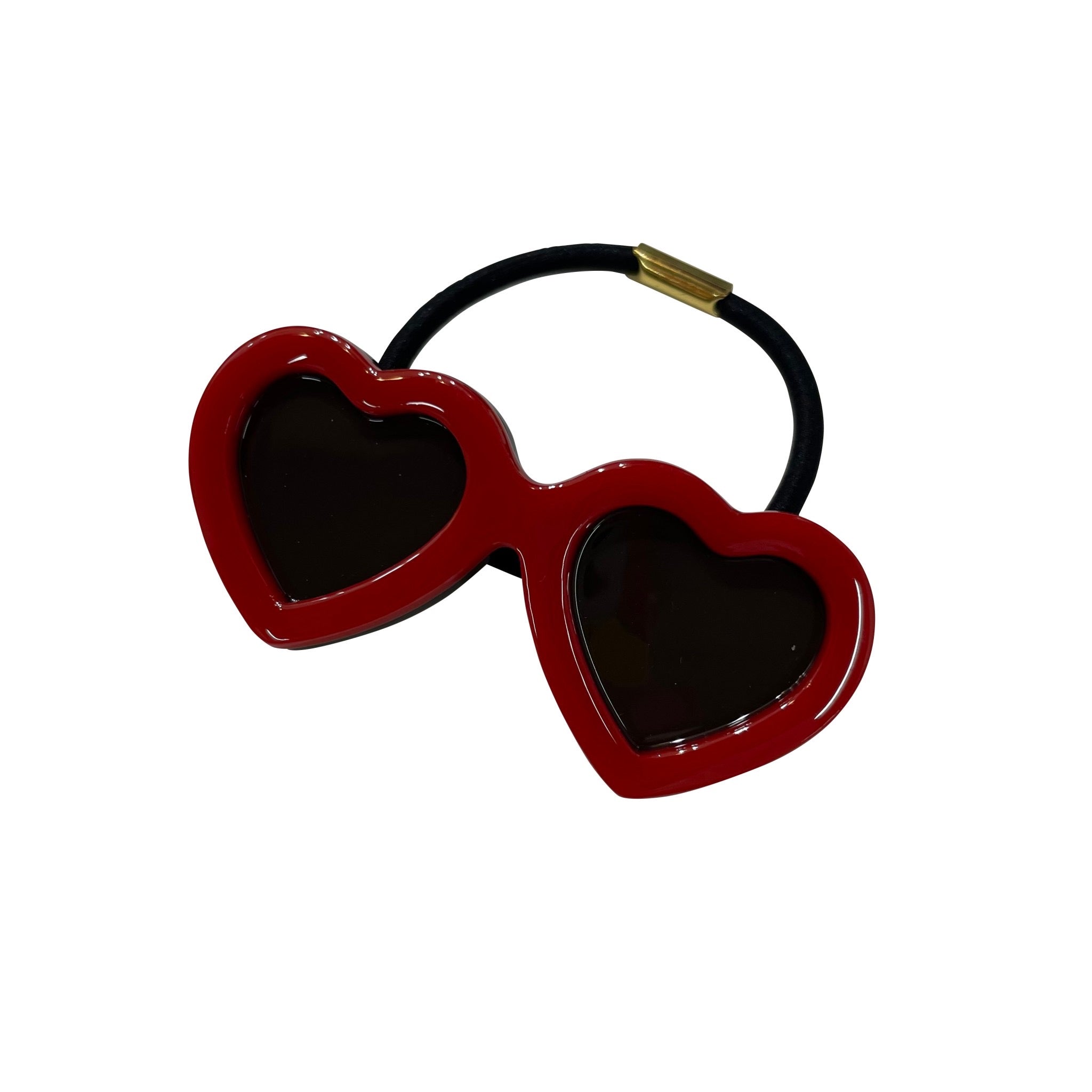 Big sunglasses hair tie S/M heart red