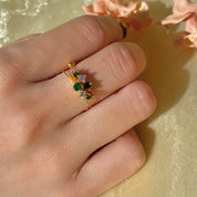 Krone YG Green CZ Ring