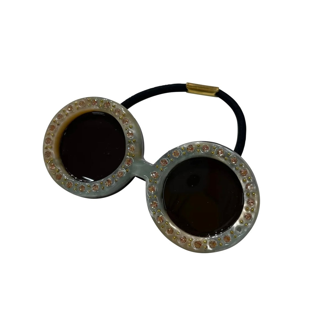 Large sunglasses hair tie S/M round gold