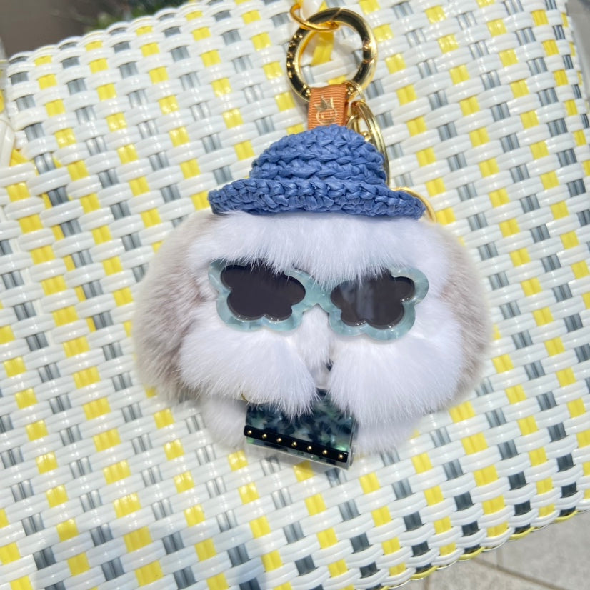 moff moff Bag Charm S Azuki Milk Face