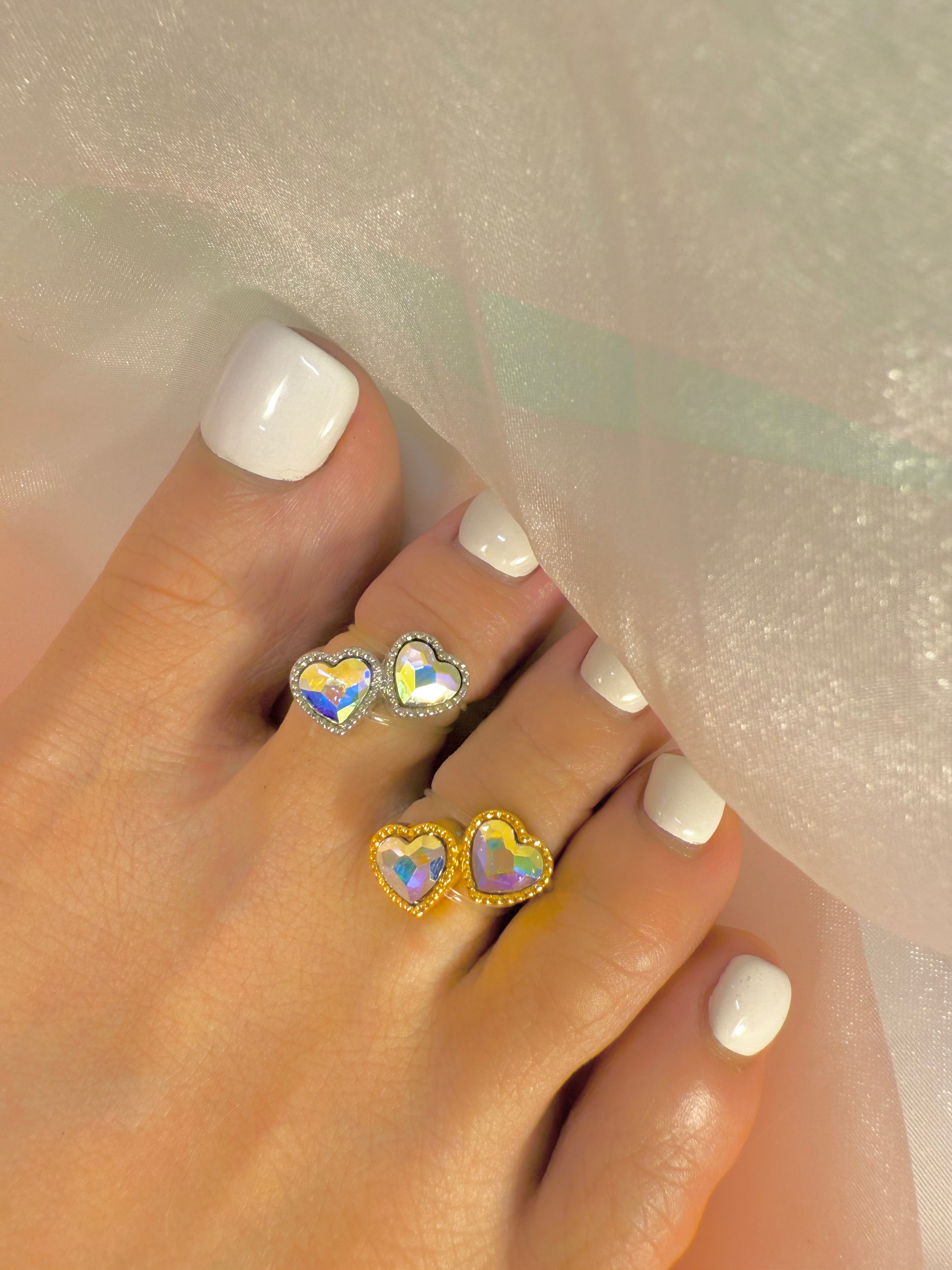 Love Love 2 RH Crystal AB Toe Ring 