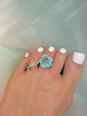 Amity 2 YG Dark Green Toe Ring 