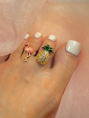 Flamingo YG Pink Toe Ring 