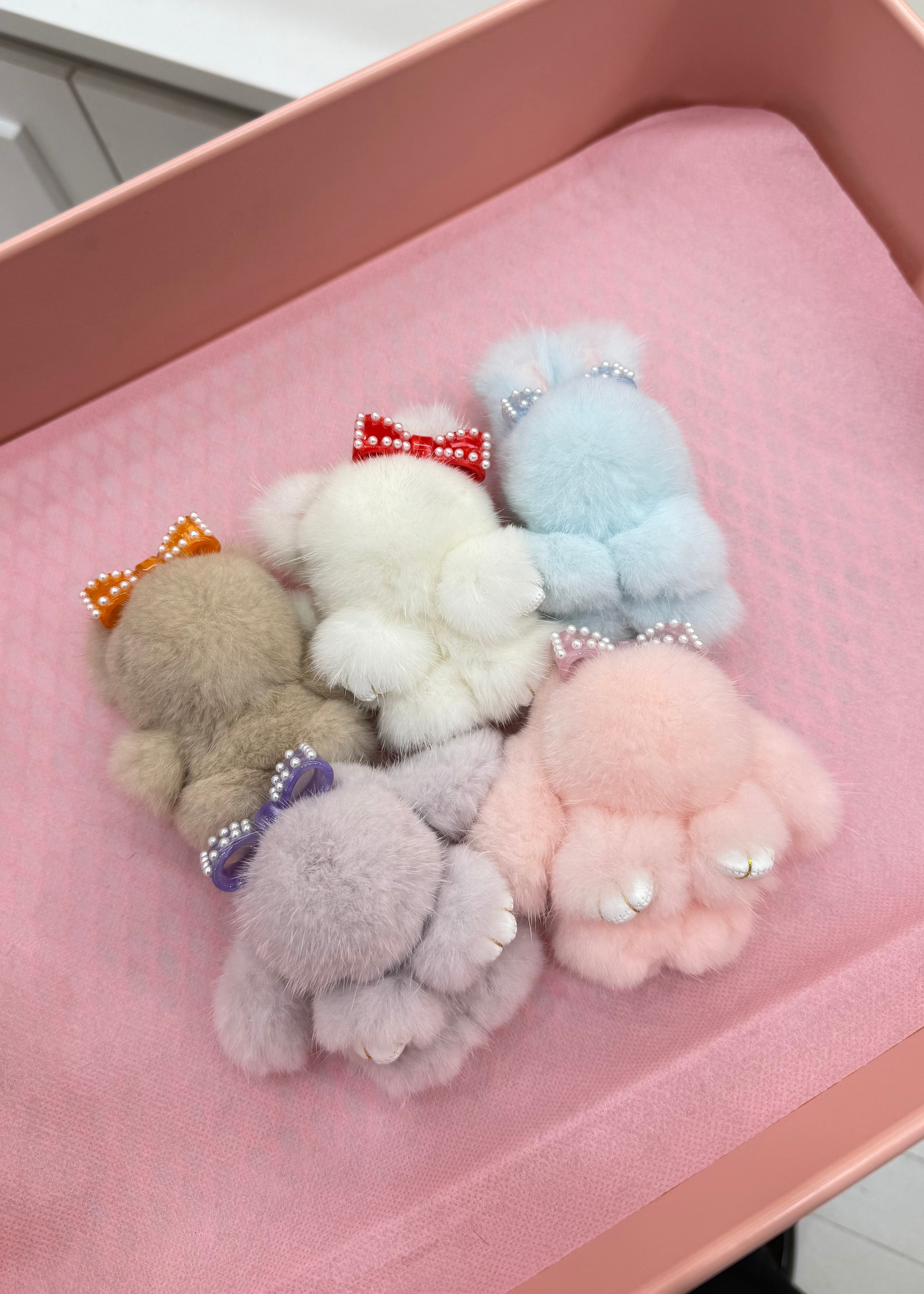 リボンヘアゴムSS キャンディ ブルー