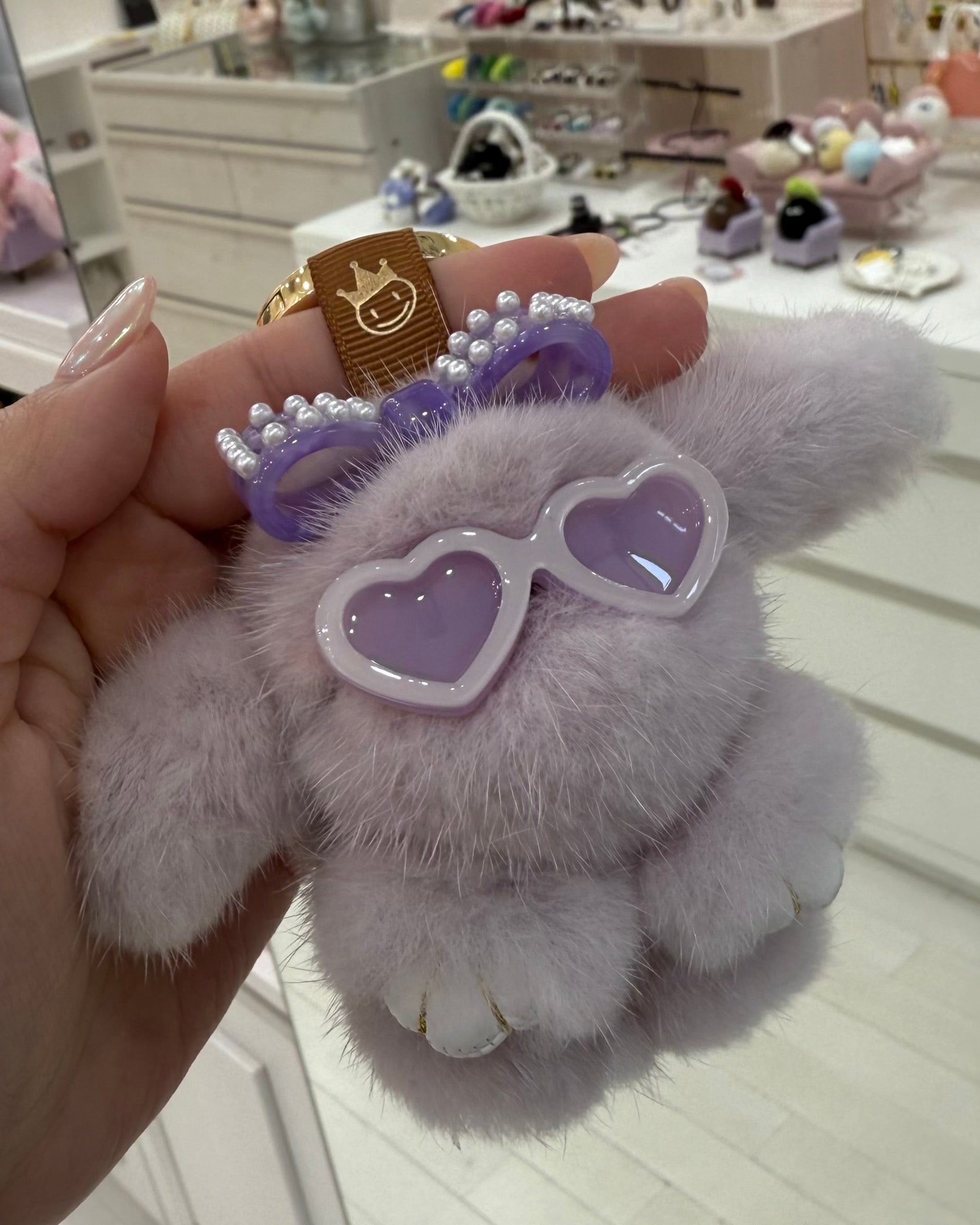 リボンヘアゴムSS キャンディパープル