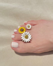Marguerite II YG White  Toe Ring 