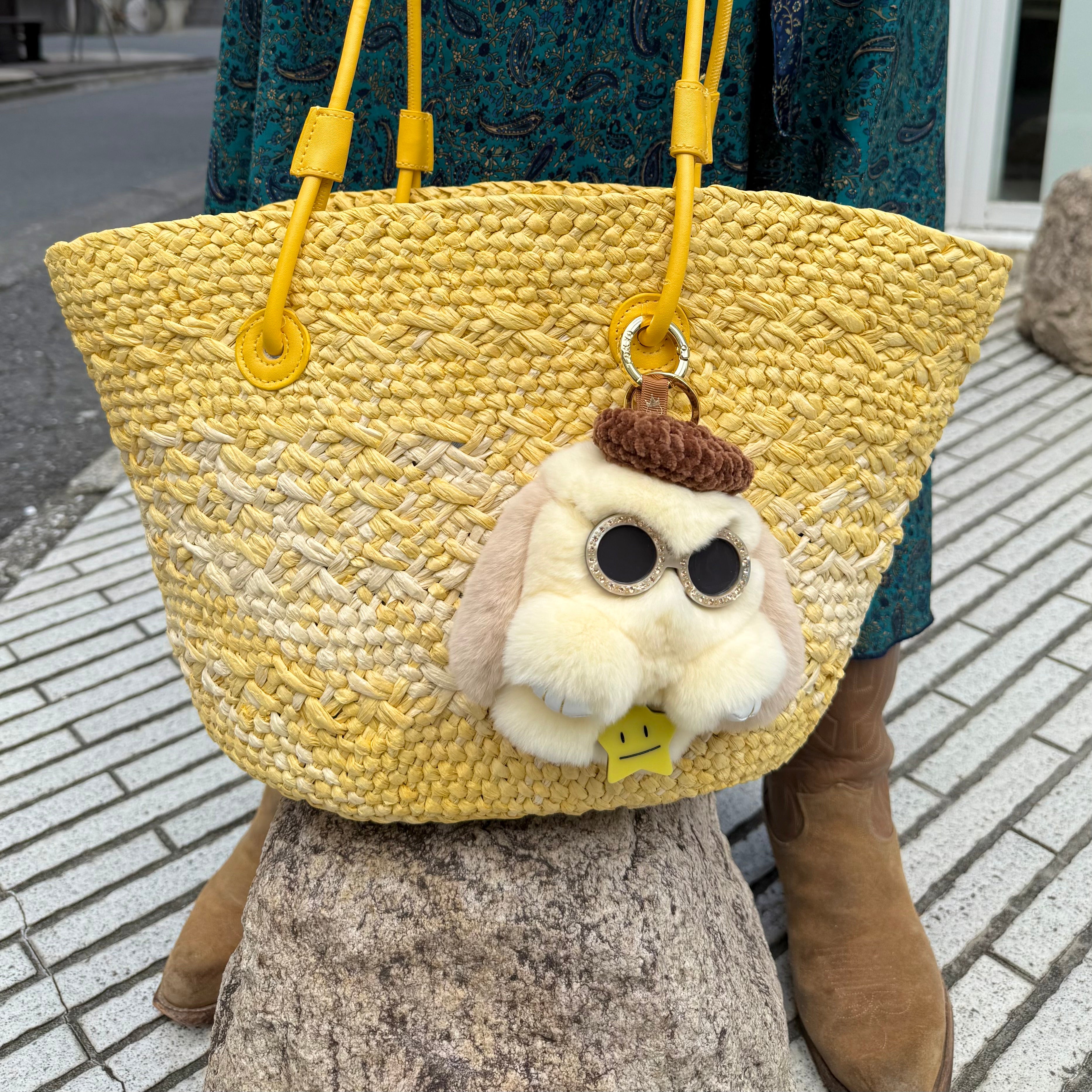 カゴバッグ イエロー