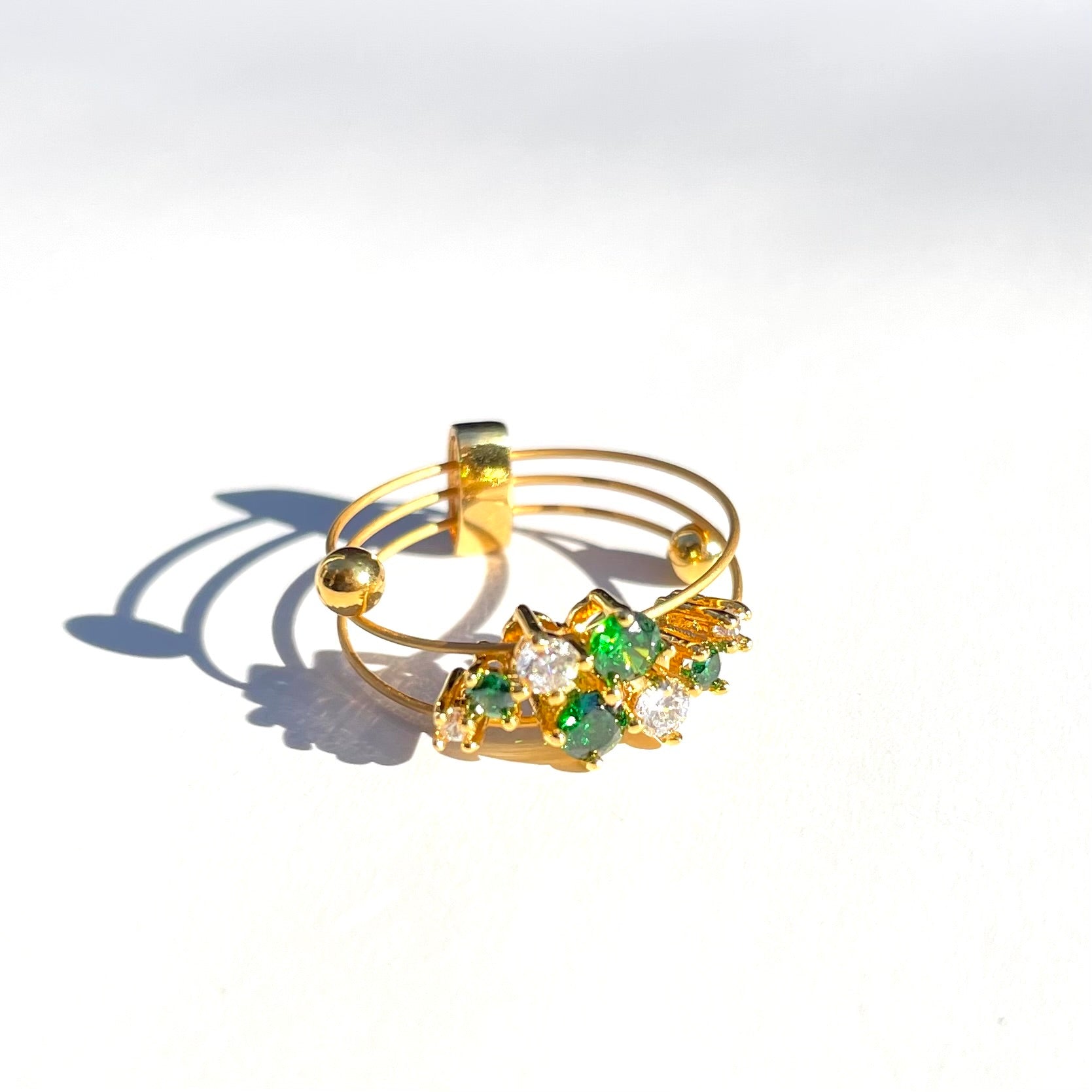 Krone YG Green CZ Ring