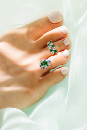  Toe Ring  redouble yellow gold green