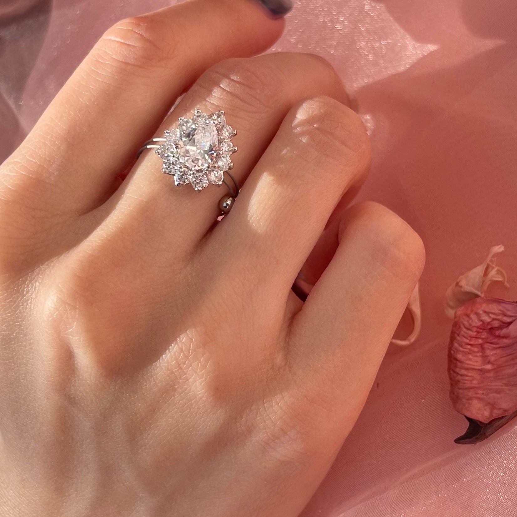 ペアシェイプ RH CZ リング