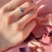 Krone RH Blue CZ Ring